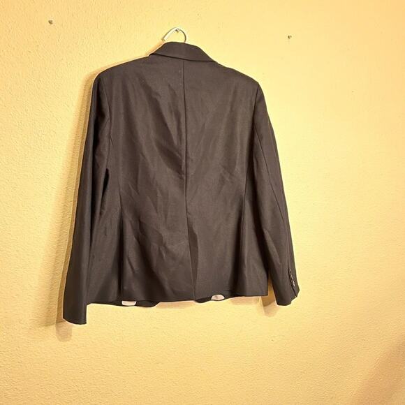 Chico's black lapel blazer lined with white polka dots office career Sz 1 US Med - Picture 4 of 11